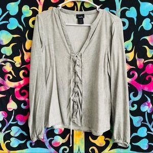 🖤 Rue 21 Gray Laced Up Top